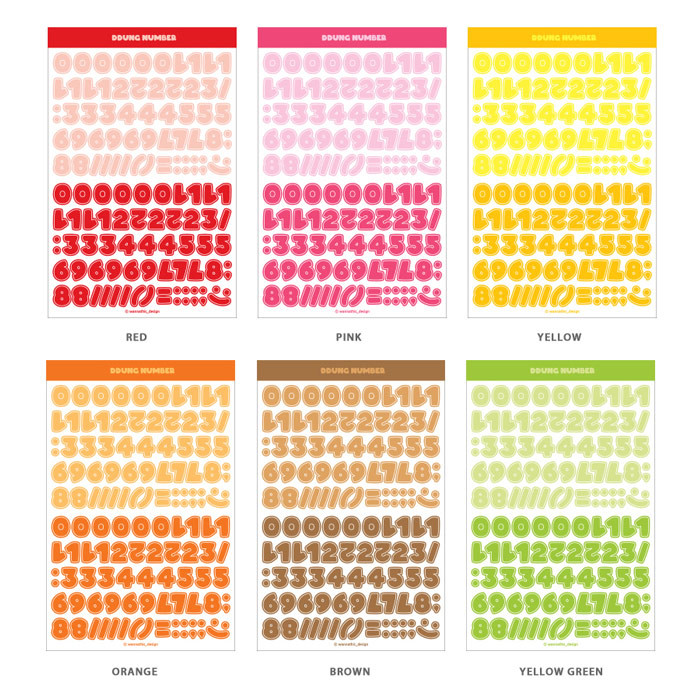 Number Set - Wanna This Ddung Phabet Bold Alphabet Number Sticker Set