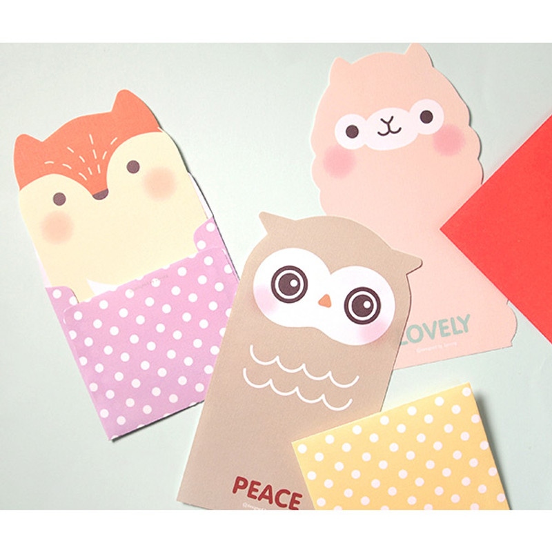 2young Lovely animal friends letter and envelope set