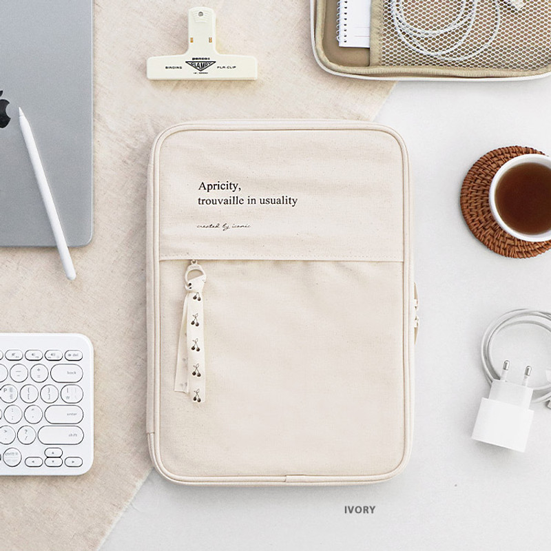 Ivory - ICONIC Cottony iPad tablet PC 11 inches zipper sleeve case Ivory - ICONIC Cottony iPad tablet PC 11 inches zipper sleeve case