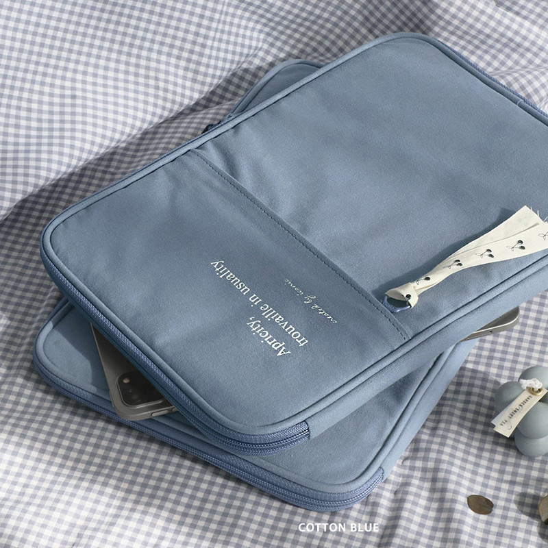 Cotton Blue - ICONIC Cottony iPad tablet PC 11 inches zipper sleeve case Cotton Blue - ICONIC Cottony iPad tablet PC 11 inches zipper sleeve case