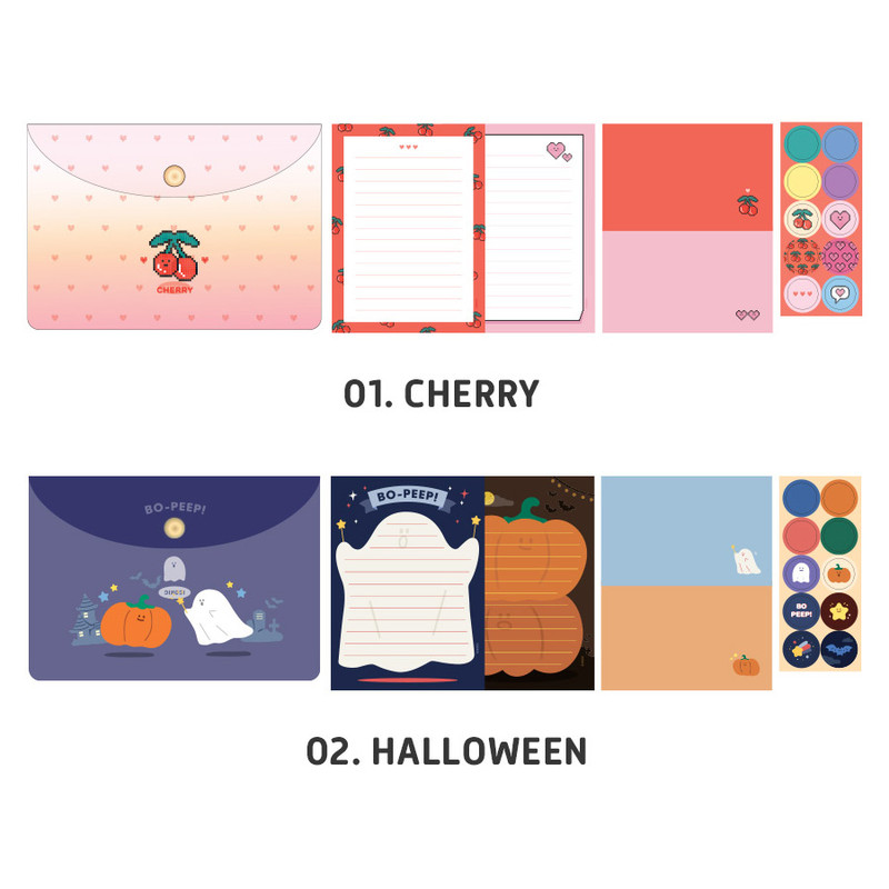 Cherry, Halloween - ICONIC Letter and envelope set with PVC pouch