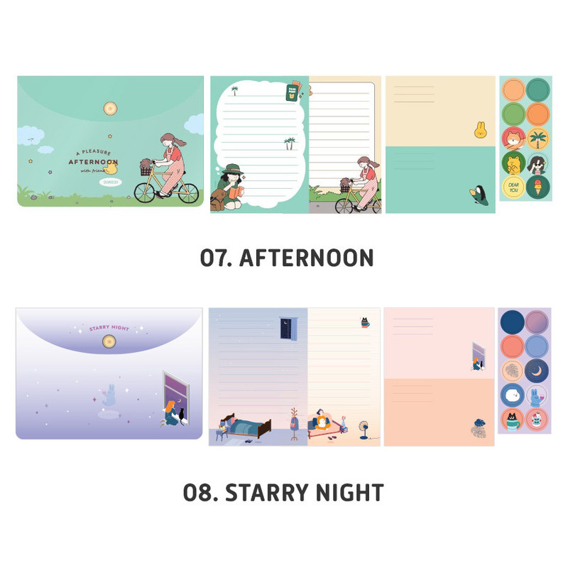 Afternoon, Starry night - ICONIC Letter and envelope set with PVC pouch