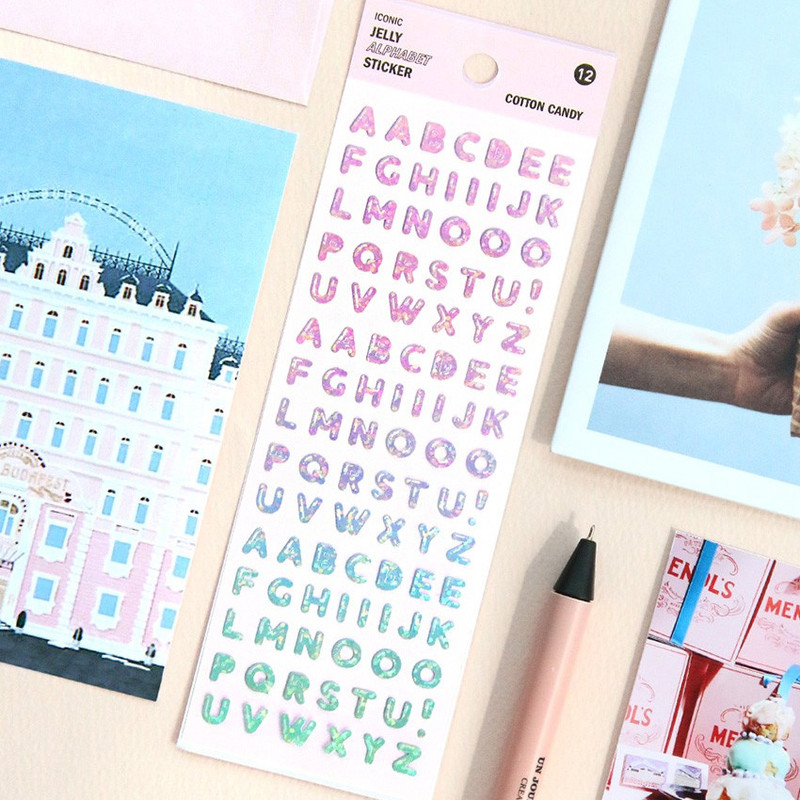 ICONIC Jelly Alphabet and Number glitter sticker set