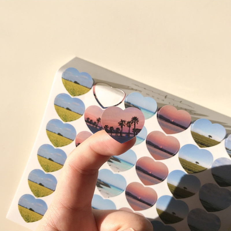Meri Film Jeju mood paper heart sticker Meri Film Jeju mood paper heart sticker
