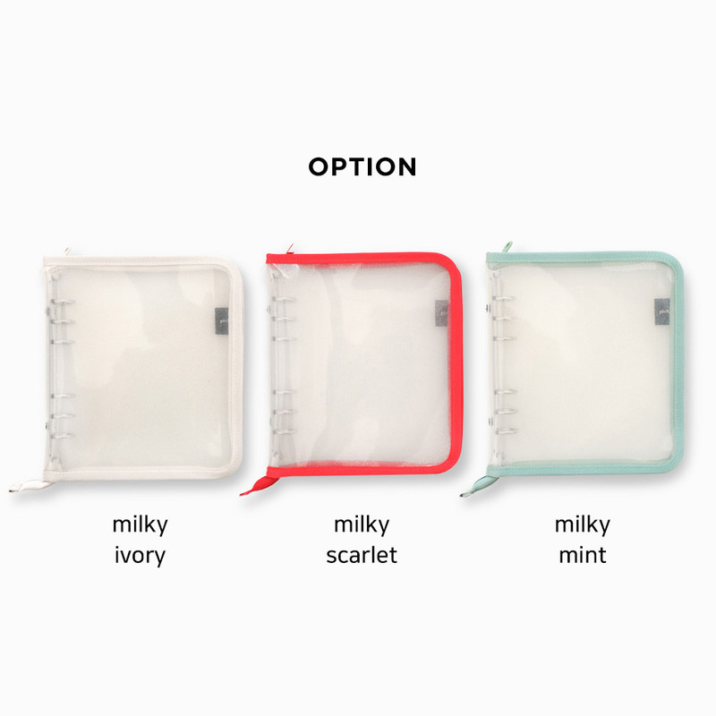 Colors - 2NUL Cherry pick wide A6 6-ring PVC zipper binder