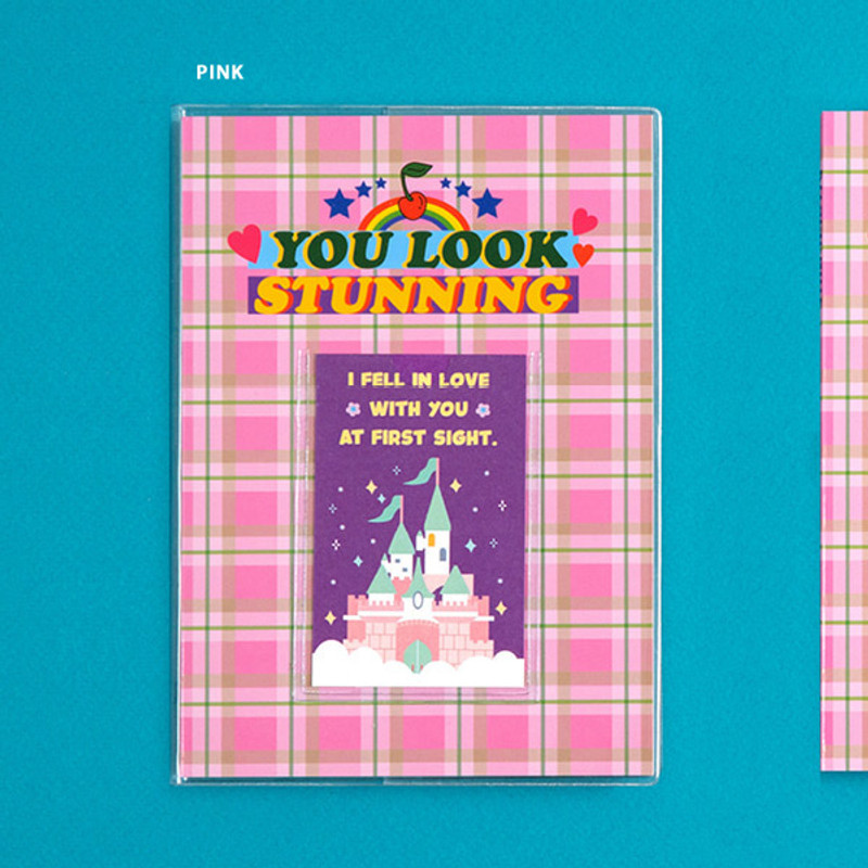 Pink - Ardium Kitsch small lined notebook with PVC cover