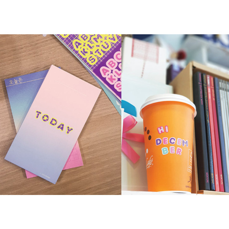 Usage example - ICIEL Newtro check Alphabet paper removable sticker Usage example - ICIEL Newtro check Alphabet paper removable sticker