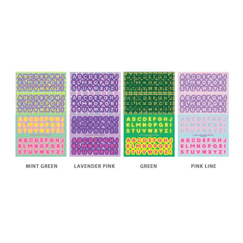 Option - ICIEL Newtro check Alphabet paper removable sticker Option - ICIEL Newtro check Alphabet paper removable sticker