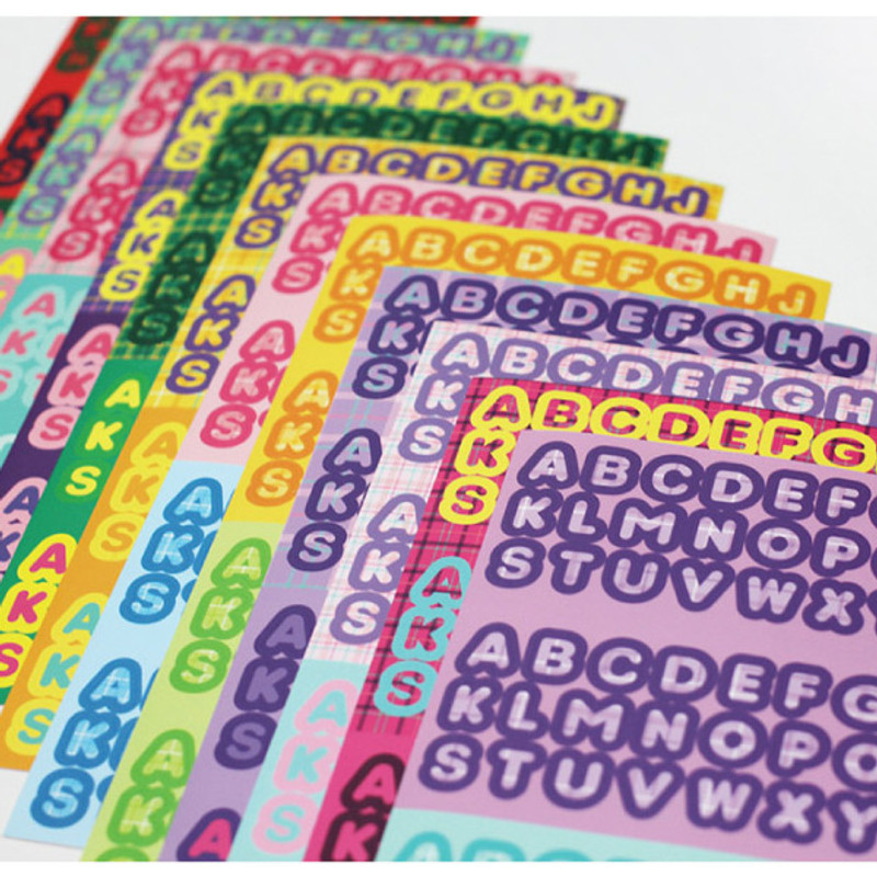 ICIEL Newtro check Alphabet paper removable sticker  ICIEL Newtro check Alphabet paper removable sticker