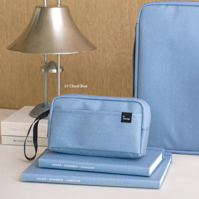 01 Cloudy Blue - Byfulldesign Multi Pocket Long Zipper Pouch 01 Cloudy Blue - Byfulldesign Multi Pocket Long Zipper Pouch