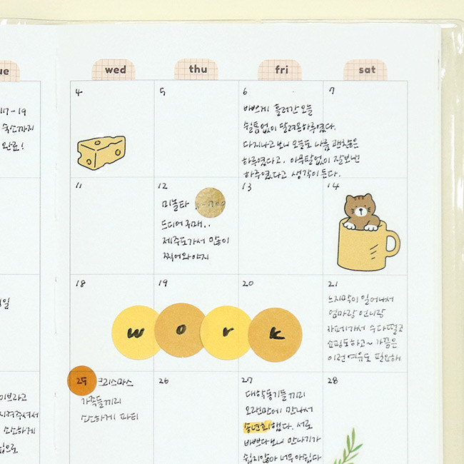 Usage example - Indigo Day of the week paper sticker