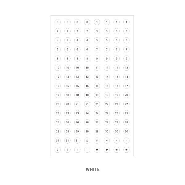 White - Indigo 31 days paper circle sticker