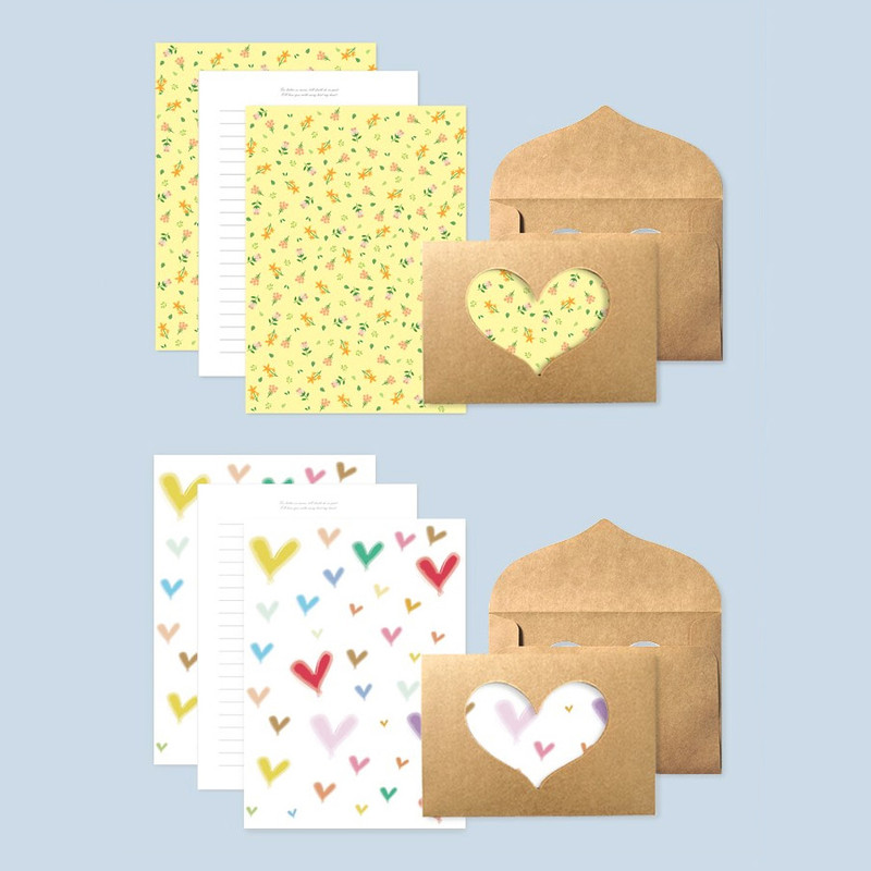 Detail of 2young Heart point letter and envelope set Detail of 2young Heart point letter and envelope set