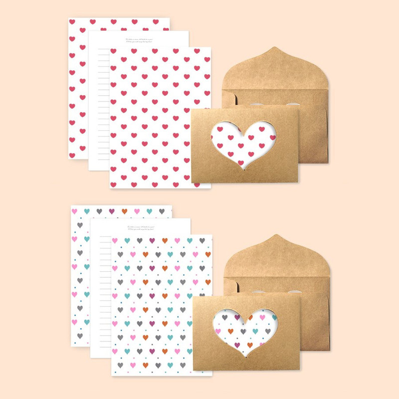 Detail of 2young Heart point letter and envelope set Detail of 2young Heart point letter and envelope set