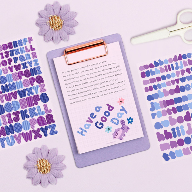 Usage example - Bookfriends Colorful Alphabet translucent sticker set