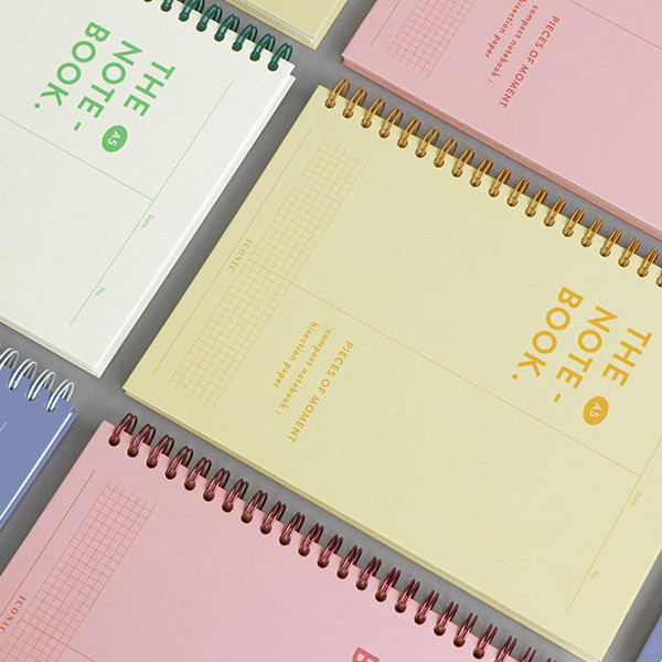 ICONIC Vertically half divided wire bound A5 grid notebook