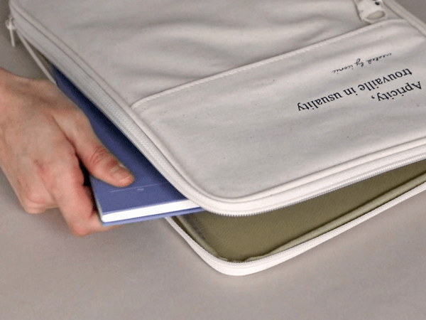 Usage example - ICONIC Vertically half divided wire bound A5 grid notebook