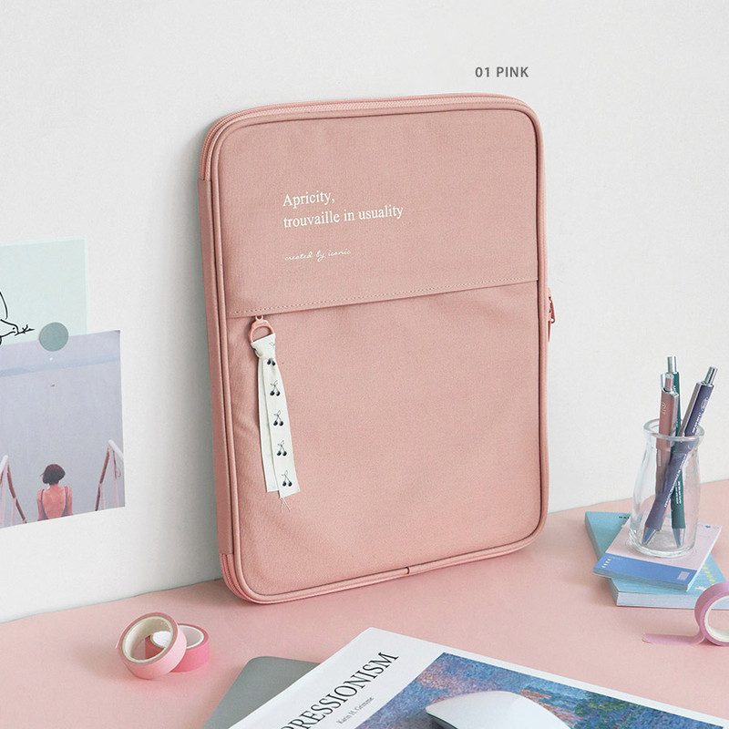 Pink - ICONIC Cottony 13 inches laptop zipper sleeve case Pink - ICONIC Cottony 13 inches laptop zipper sleeve case