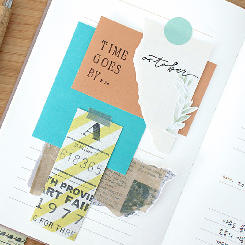 Usage example - Indigo Vintage decorative paper sticker pack 50 sheets Usage example - Indigo Vintage decorative paper sticker pack 50 sheets