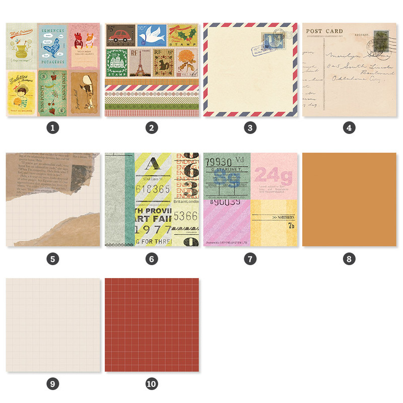 Detail of Indigo Vintage decorative paper sticker pack 50 sheets Detail of Indigo Vintage decorative paper sticker pack 50 sheets