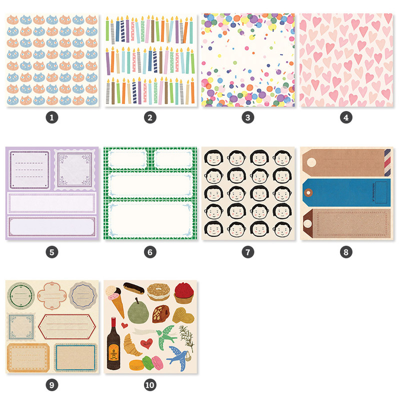 Detail of Indigo Point deco decorative paper sticker pack 50 sheets