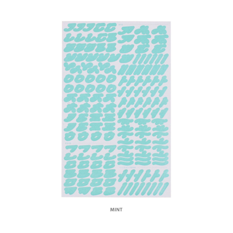 Mint - After The Rain Cinematic Korean Alphabet removable sticker Mint - After The Rain Cinematic Korean Alphabet removable sticker