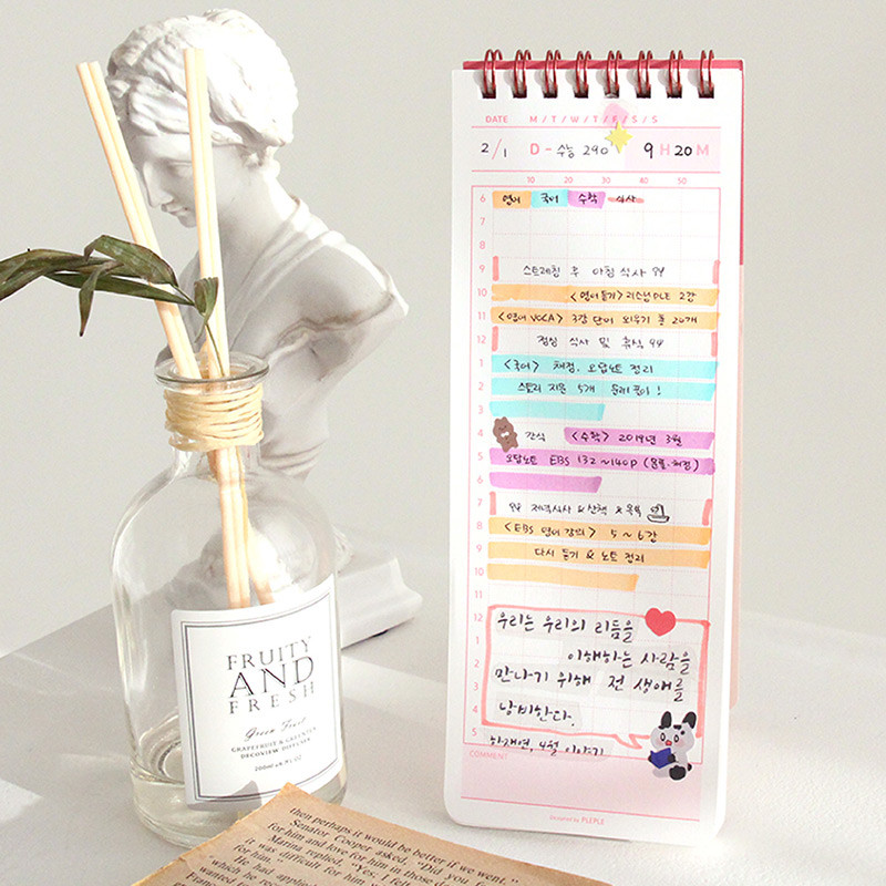 Usage example - PLEPLE 100 days 24 hours time management dateless planner