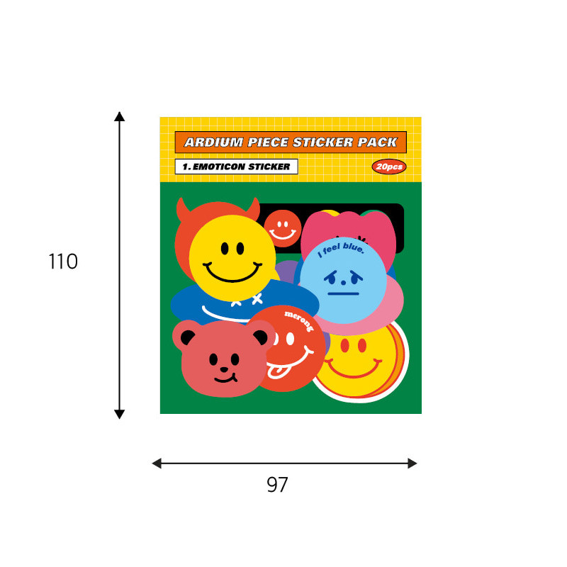 Size - Ardium 20 Pieces paper sticker pack Size - Ardium 20 Pieces paper sticker pack