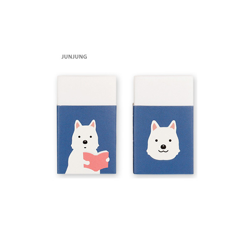 Jinjung - Bookfriends Reading pet white pencil eraser Jinjung - Bookfriends Reading pet white pencil eraser