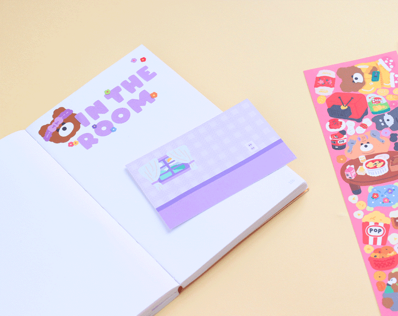 Usage example - Wanna This Today Monggeul bear removable sticker seal