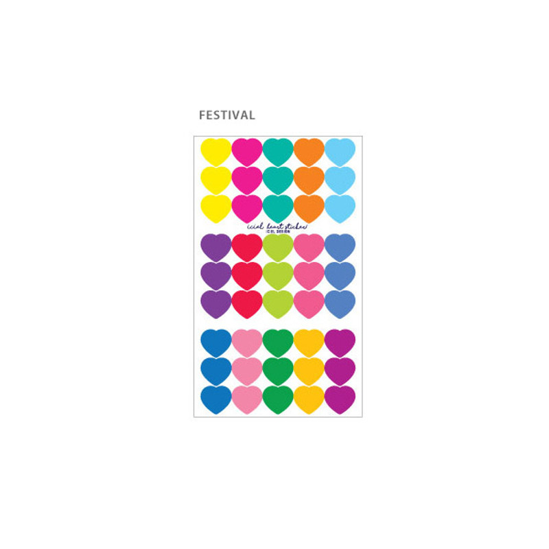 Festival - ICIEL Newtro medium check heart paper sticker set Festival - ICIEL Newtro medium check heart paper sticker set