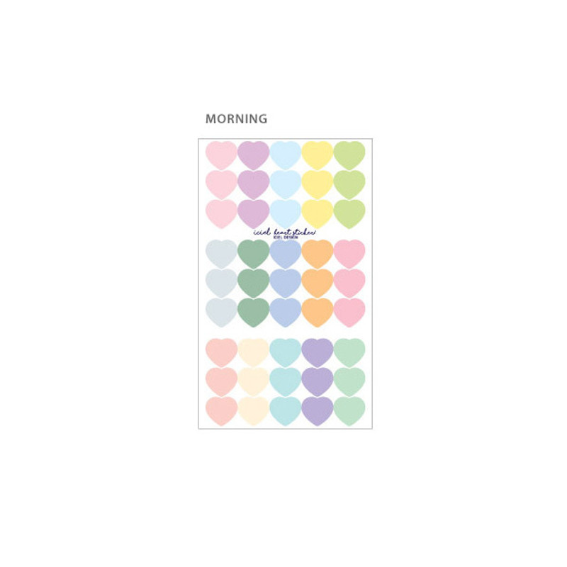 Morning - ICIEL Newtro medium check heart paper sticker set Morning - ICIEL Newtro medium check heart paper sticker set