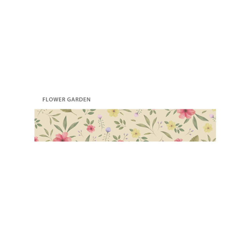 Flower garden - O-CHECK Illustration 15mm X 10m paper masking tape Flower garden - O-CHECK Illustration 15mm X 10m paper masking tape