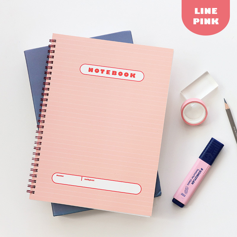 Lined Pink - Indigo Basic B5 sprial binding lined notebook Lined Pink - Indigo Basic B5 sprial binding lined notebook