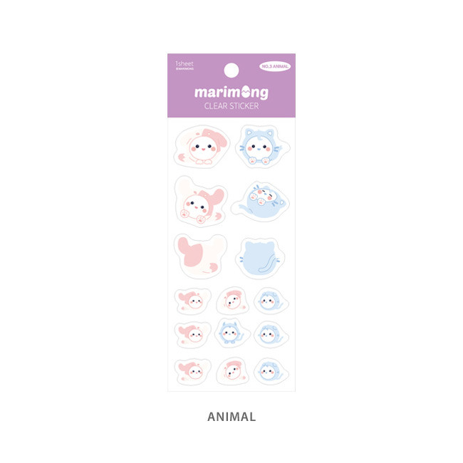 Animal - Flying Whales Marimong PVC clear sticker