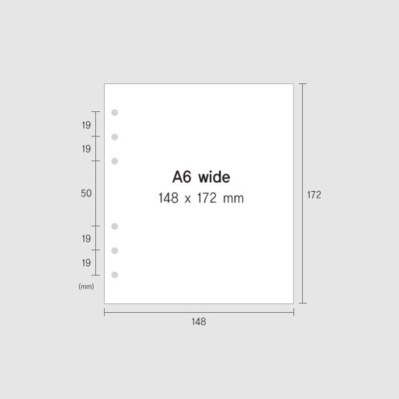 Size - Jam Studio Pastel heart grid wide A6 6 ring paper refill set Size - Jam Studio Pastel heart grid wide A6 6 ring paper refill set