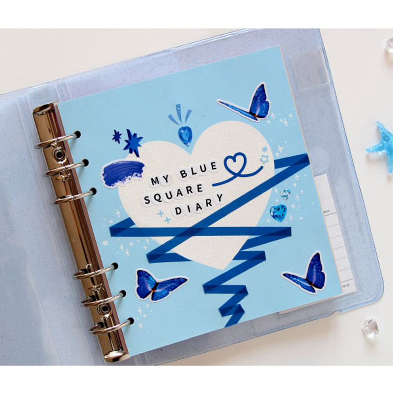 Usage example - Jam Studio Pastel heart grid wide A6 6 ring paper refill set Usage example - Jam Studio Pastel heart grid wide A6 6 ring paper refill set