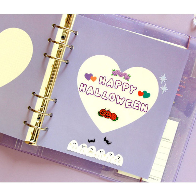 Usage example - Jam Studio Pastel heart grid wide A6 6 ring paper refill set Usage example - Jam Studio Pastel heart grid wide A6 6 ring paper refill set