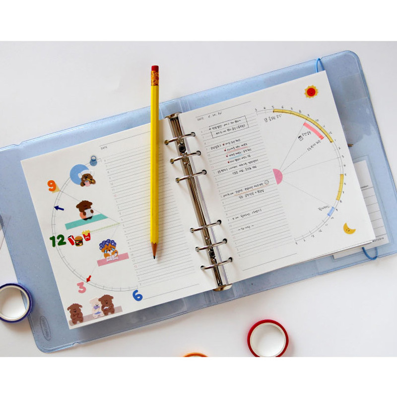 Usage example - Jam Studio Daily time plan wide A6 6 ring paper refill set Usage example - Jam Studio Daily time plan wide A6 6 ring paper refill set