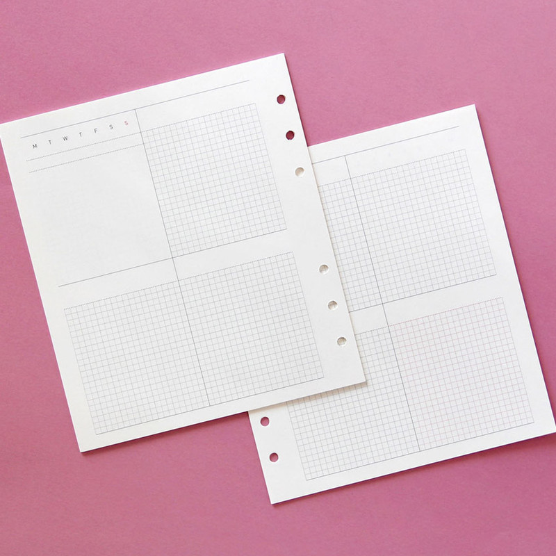 Jam Studio Weekly planner wide A6 6 ring paper refill set