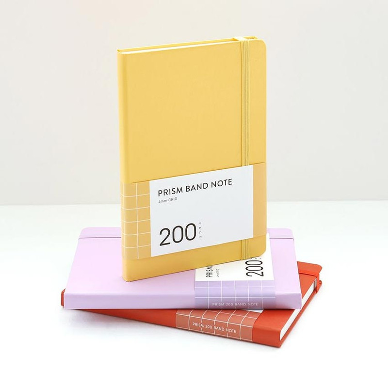Indigo Prism 200 hardcover grid notebook with elastic band