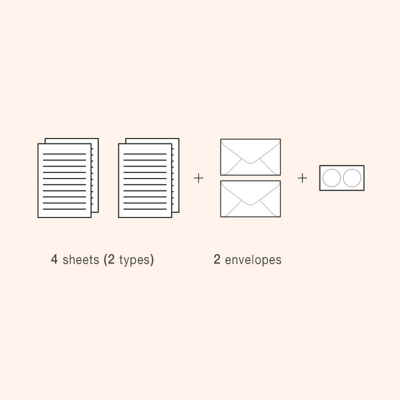 Set of ICONIC Haru letter and envelope set Set of ICONIC Haru letter and envelope set