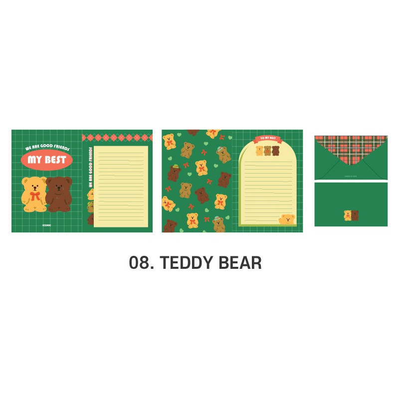 08 Teddy Bear - ICONIC Merry letter and envelope set
