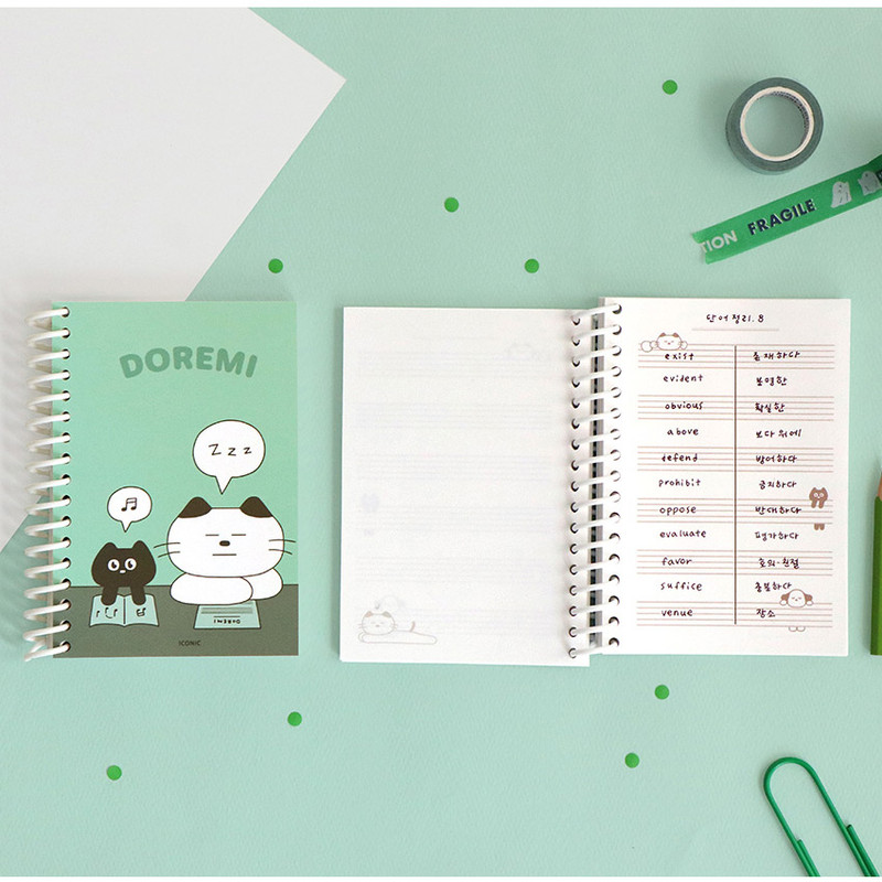 03 Mint (music paper) - ICONIC Doremi A6 size spiral bound notebook 03 Mint (music paper) - ICONIC Doremi A6 size spiral bound notebook