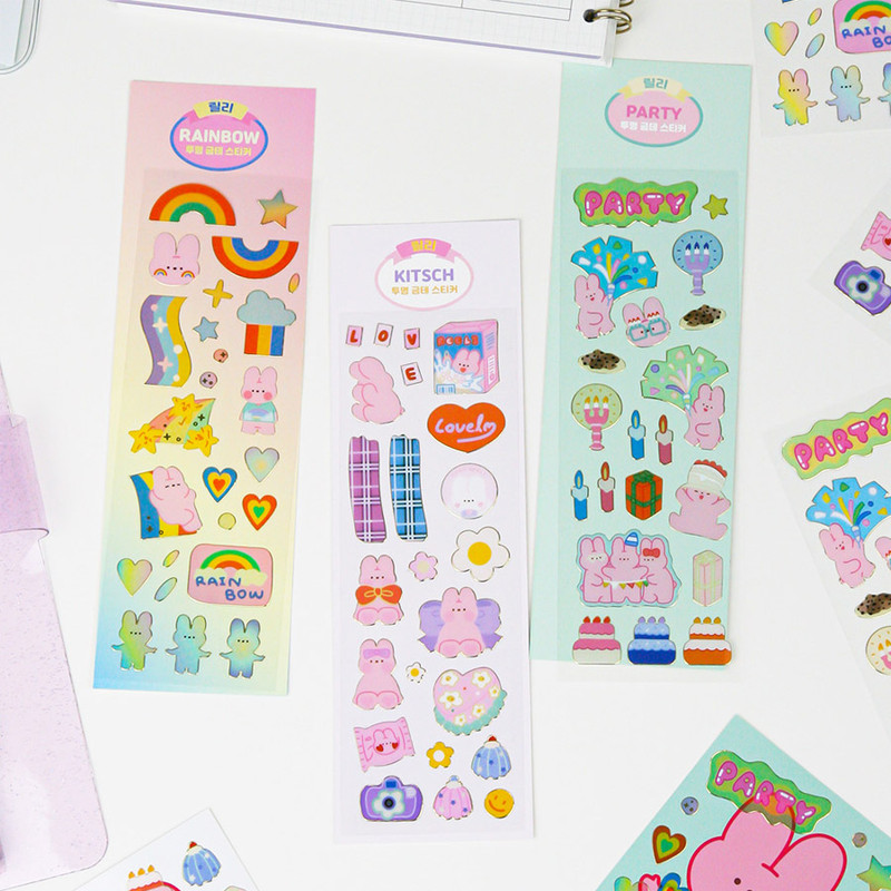 DESIGN GOMGOM Reeli gold line clear sticker DESIGN GOMGOM Reeli gold line clear sticker