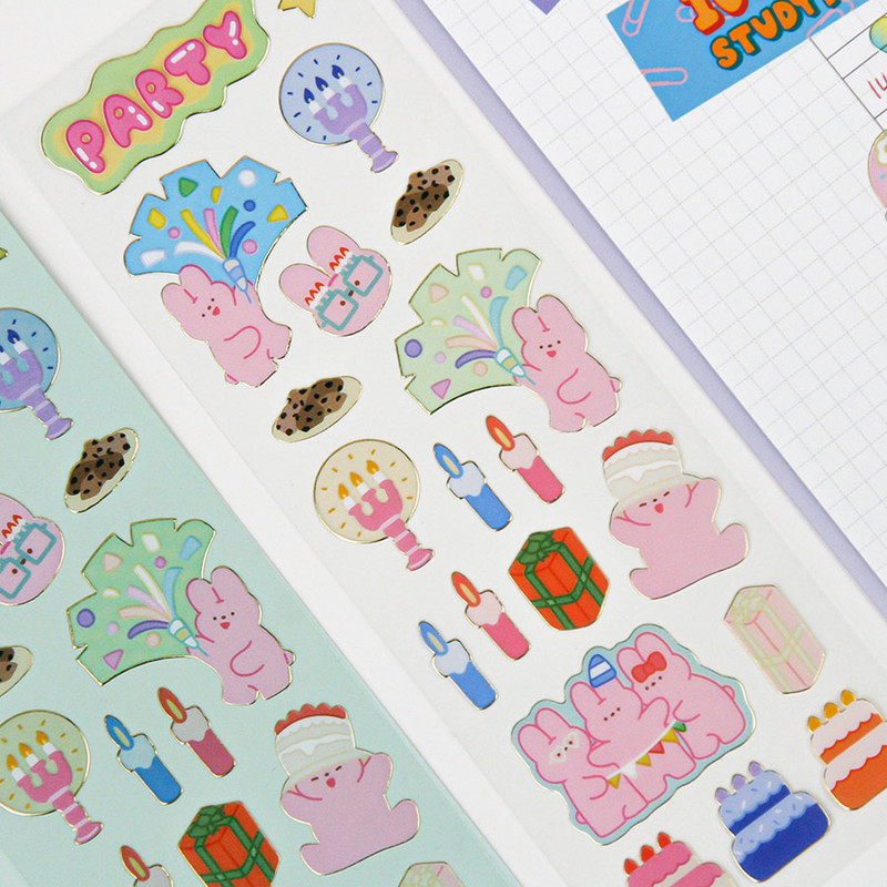 Party - DESIGN GOMGOM Reeli gold line clear sticker Party - DESIGN GOMGOM Reeli gold line clear sticker