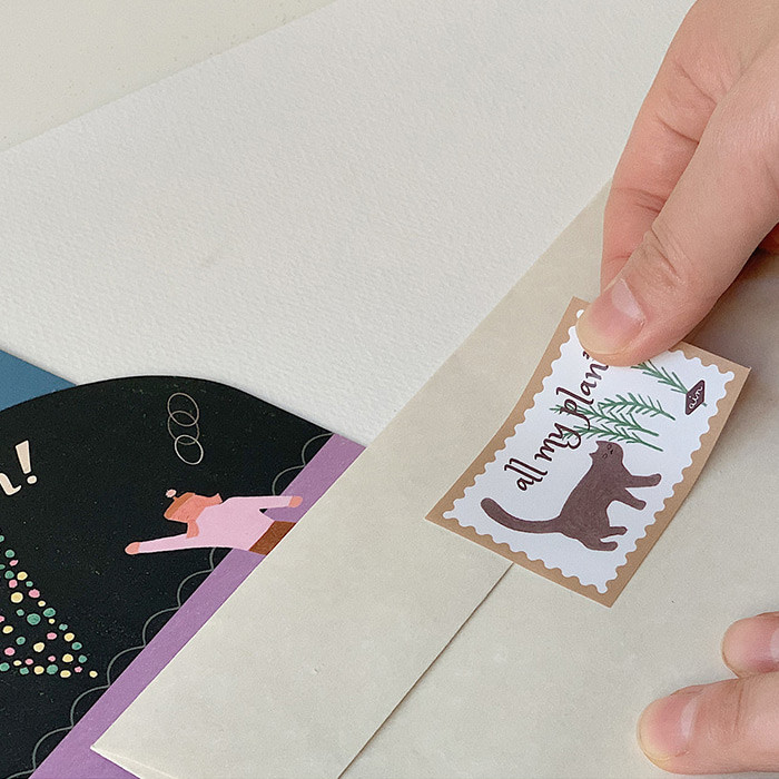 Sticker seal - SOSOMOONGOO Sojak5 Happy hobby message card and envelope set