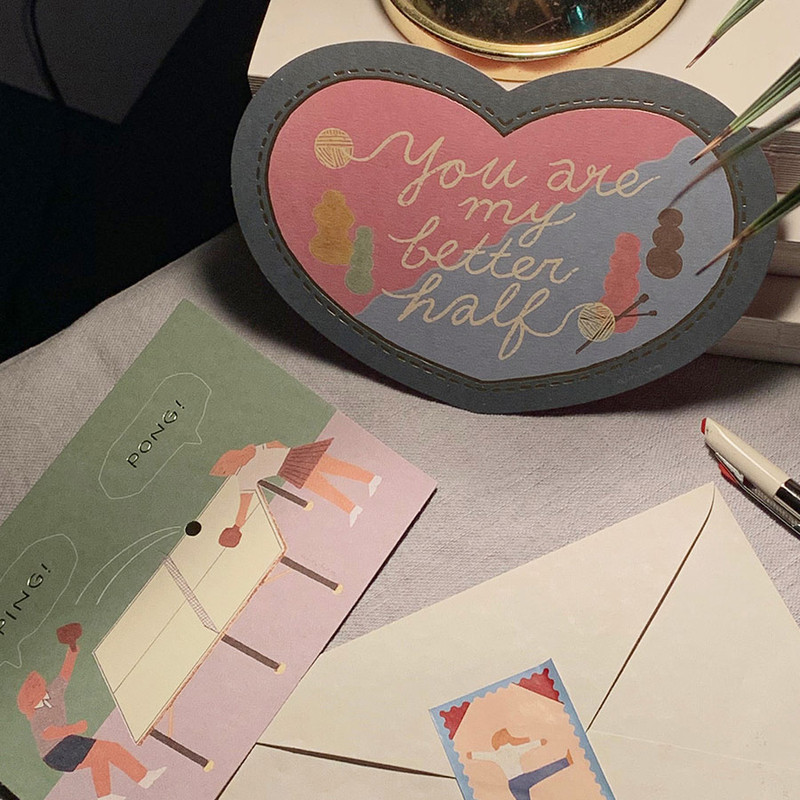 SOSOMOONGOO Sojak5 Happy hobby message card and envelope set