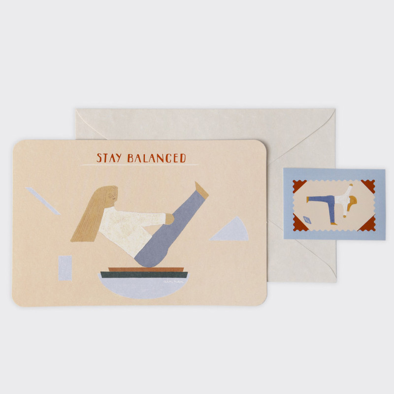 Stay balanced - SOSOMOONGOO Sojak5 Happy hobby message card and envelope set