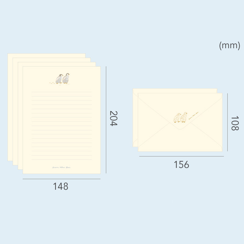 Size - PAPERIAN From the sea letter paper and envelope set